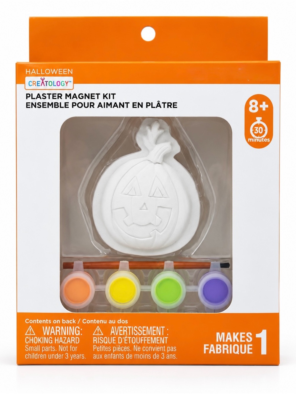 Creatology Halloween Jack-O’-Lantern Pumpkin Plaster Magnet Painting Craft Kit